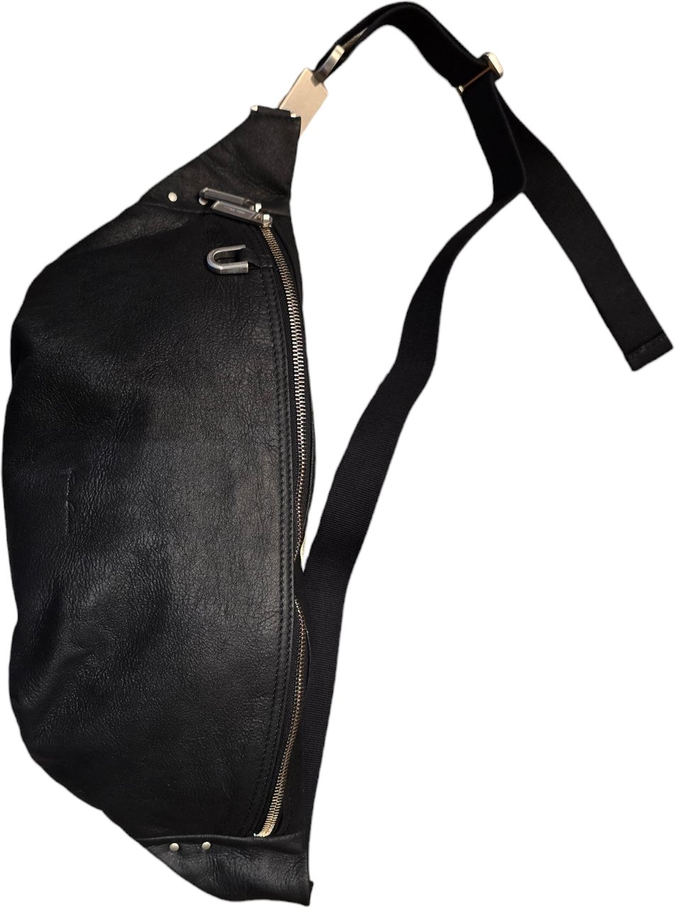 Rick Owens Sac banane big Bumbag noir cuir blister Rick Owens Femme Homme RA02D 0531 LBA 09 Zwart