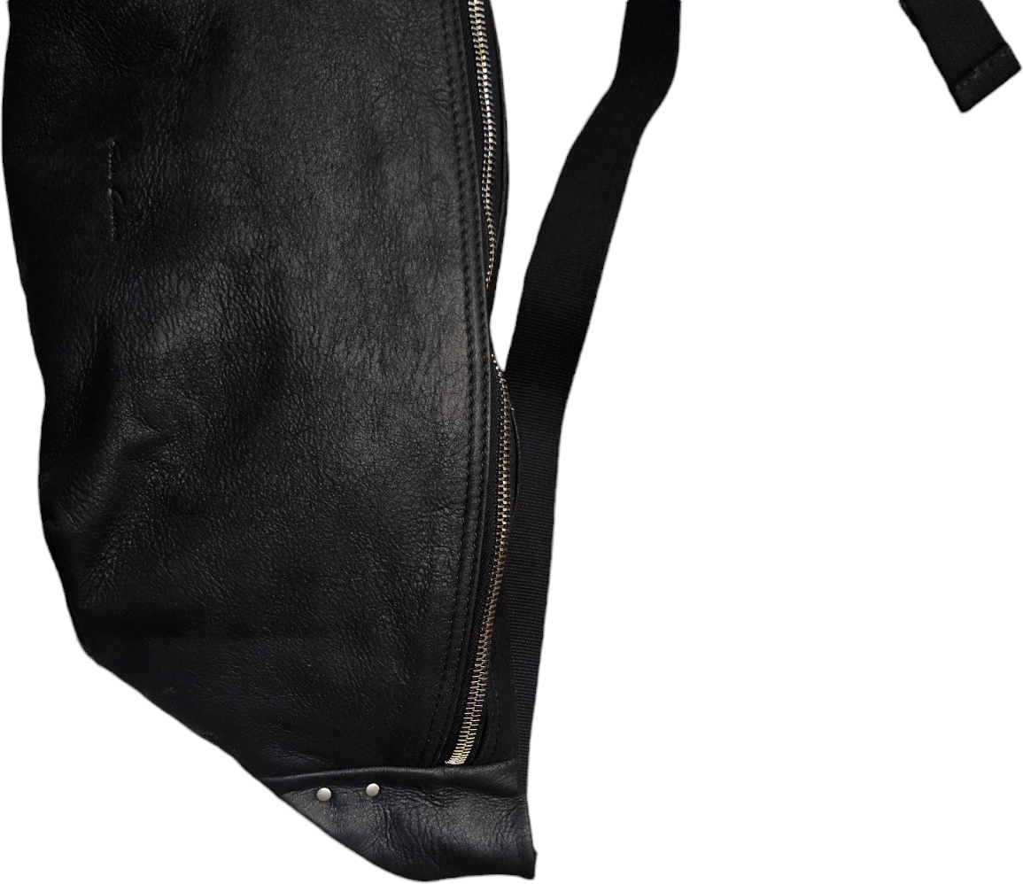 Rick Owens Sac banane big Bumbag noir cuir blister Rick Owens Femme Homme RA02D 0531 LBA 09 Zwart