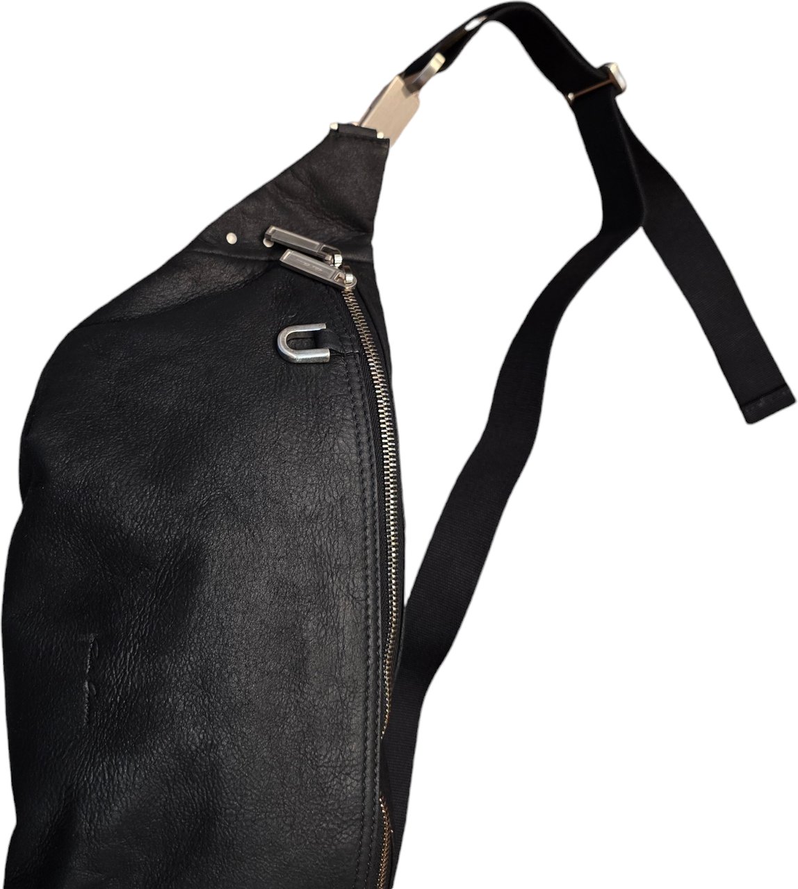 Rick Owens Sac banane big Bumbag noir cuir blister Rick Owens Femme Homme RA02D 0531 LBA 09 Zwart