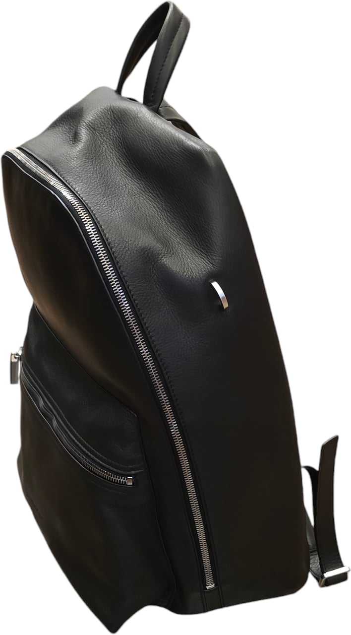 Rick Owens Sac à dos Backpack cuir lisse noir poches zippées Rick Owens Femme Homme RA02D 0571 LCN 09 Zwart