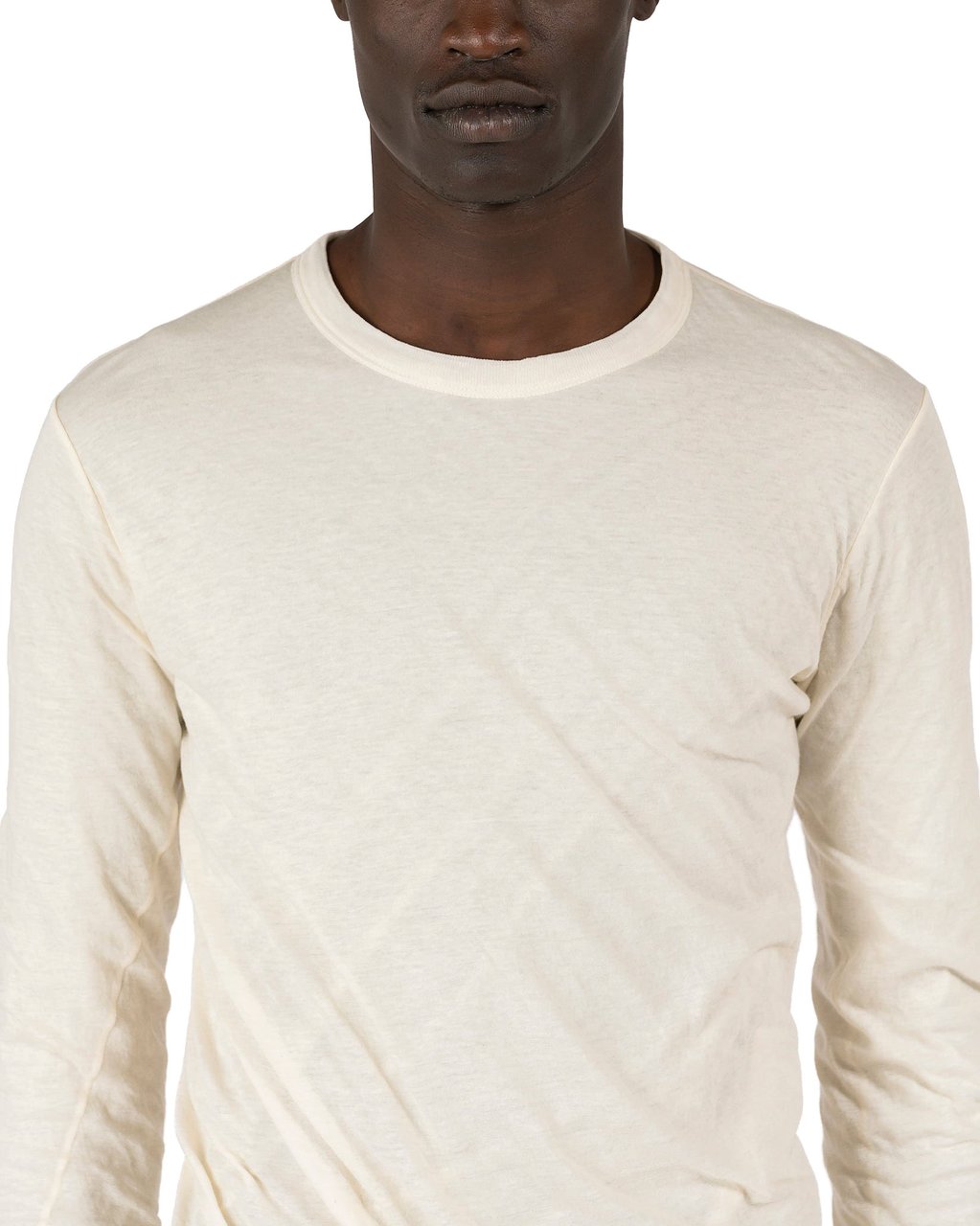 Rick Owens T-shirt double manches longues Naturel Ecru Rick Owens Homme RUO1E 5257 UC 21 Divers