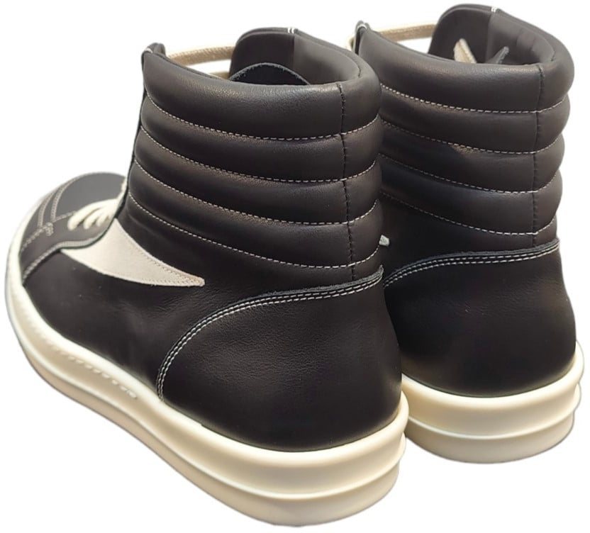 Rick Owens Baskets montantes Noir Blanc cuir High Vintage Sneaks Rick Owens Homme RU01E 5896 LCOLVS 911 Divers