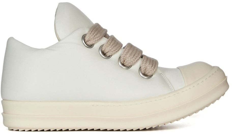 Rick Owens Baskets cuir blanc lacets épais Jumbolace Low Sneaks Rick Owens Femme RO01E 7883 LLPPW2 1111 Wit