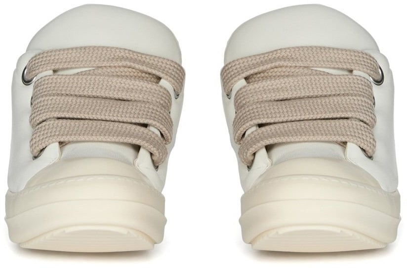 Rick Owens Baskets cuir blanc lacets épais Jumbolace Low Sneaks Rick Owens Femme RO01E 7883 LLPPW2 1111 Wit