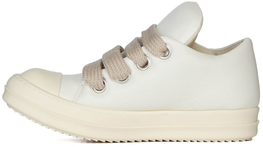 Rick Owens Baskets cuir blanc lacets épais Jumbolace Low Sneaks Rick Owens Femme RO01E 7883 LLPPW2 1111 Wit