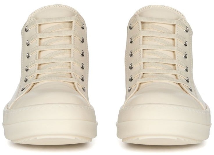Rick Owens Baskets cuir lave BLANC Milk Low Sneaks Rick Owens Femme RO01E 7891 LCO 1111 Wit