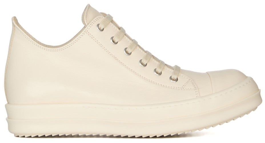 Rick Owens Baskets cuir lave BLANC Milk Low Sneaks Rick Owens Femme RO01E 7891 LCO 1111 Wit