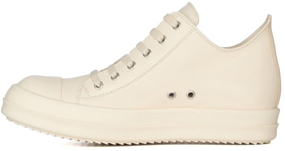 Rick Owens Baskets cuir lave BLANC Milk Low Sneaks Rick Owens Femme RO01E 7891 LCO 1111 Wit