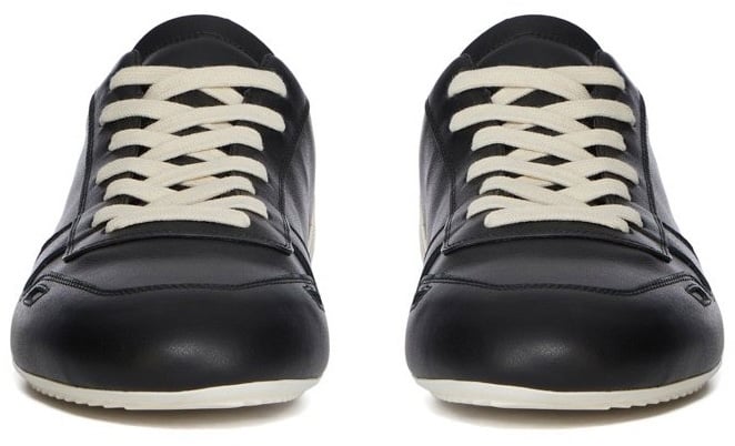 Rick Owens Baskets run Minimal Sneak cuir noir blanc Rick Owens Homme RU02E 1889 LCO 09 Zwart