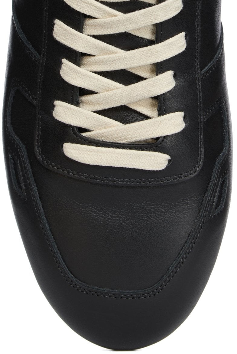 Rick Owens Baskets run Minimal Sneak cuir noir blanc Rick Owens Homme RU02E 1889 LCO 09 Zwart