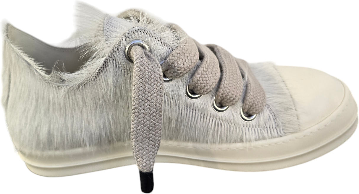 Rick Owens Baskets Jumbolace low Sneaks Ecru lacets larges poils Rick Owens Homme RU02E 1893 LHLW2 1111 Divers