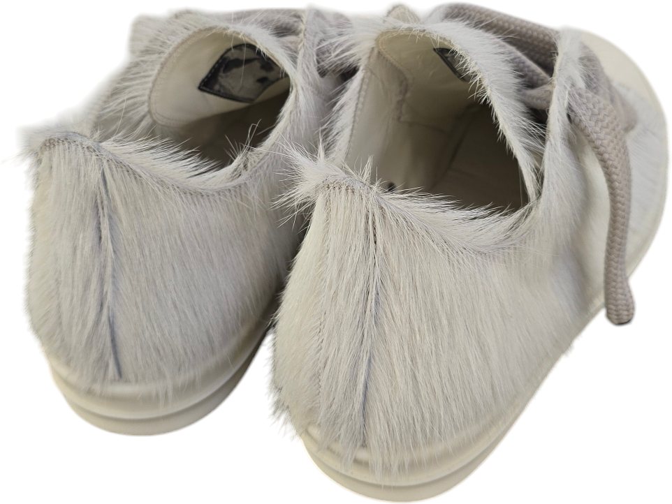 Rick Owens Baskets Jumbolace low Sneaks Ecru lacets larges poils Rick Owens Homme RU02E 1893 LHLW2 1111 Divers