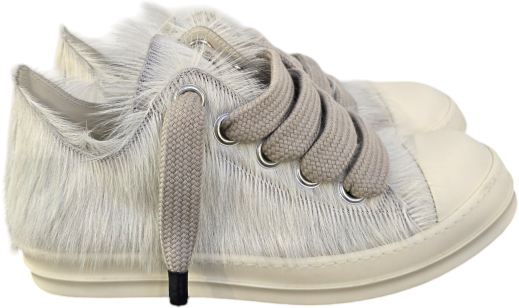 Rick Owens Baskets Jumbolace low Sneaks Ecru lacets larges poils Rick Owens Homme RU02E 1893 LHLW2 1111 Divers