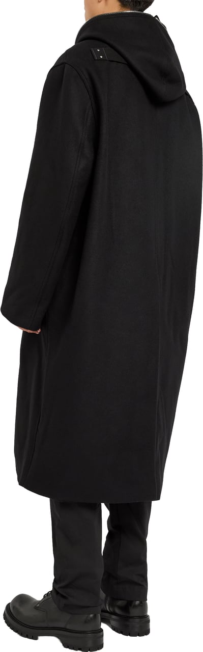 Rick Owens Manteau long noir capuche zip Gimp Mac Rick Owens homme RU02E 1979 WSF 09 Zwart
