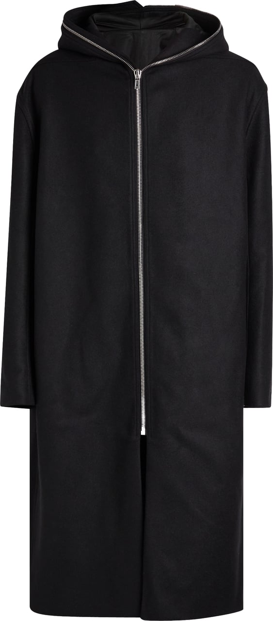 Rick Owens Manteau long noir capuche zip Gimp Mac Rick Owens homme RU02E 1979 WSF 09 Zwart