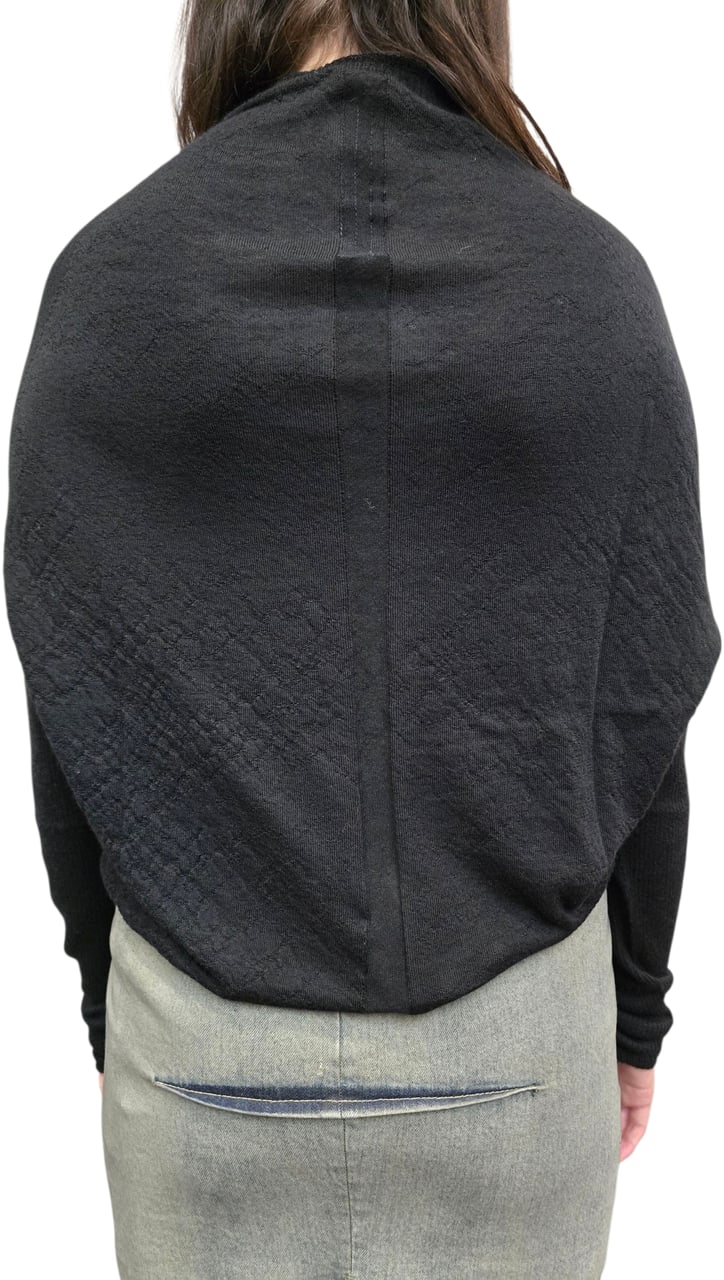 Rick Owens Pull Crater Knit noir cachemire manches longues Rick Owens Femme RP02E 4629 WS 09 Zwart