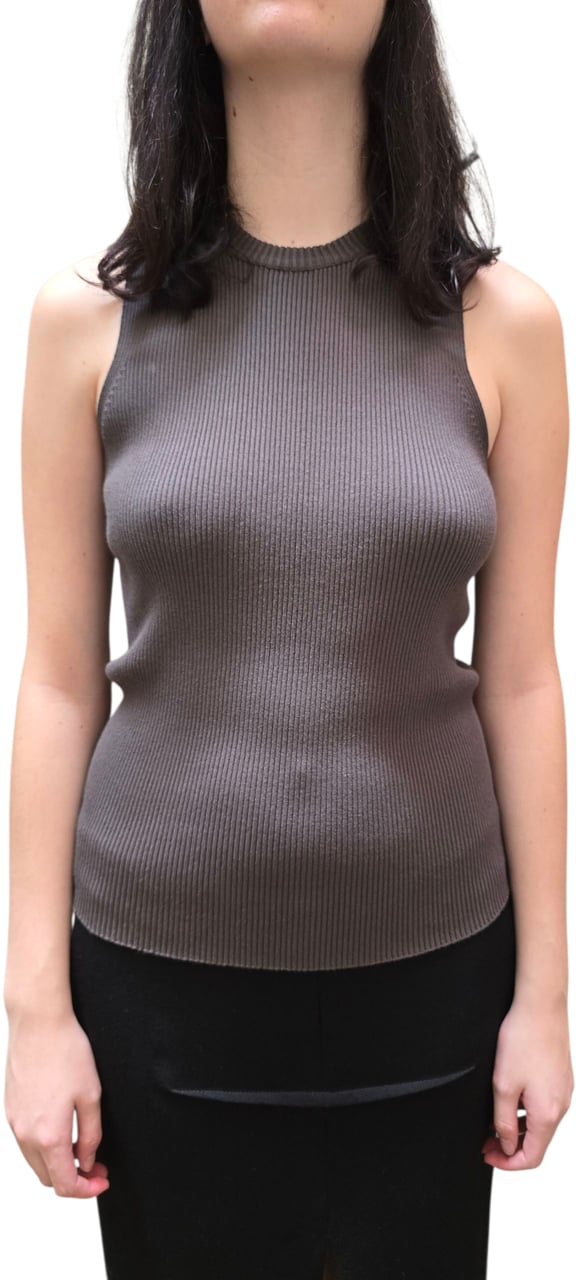 Rick Owens Débardeur maille rib viscose brun dark dust Rick Owens Femme RP02E 4635 RIBVI 78 Divers