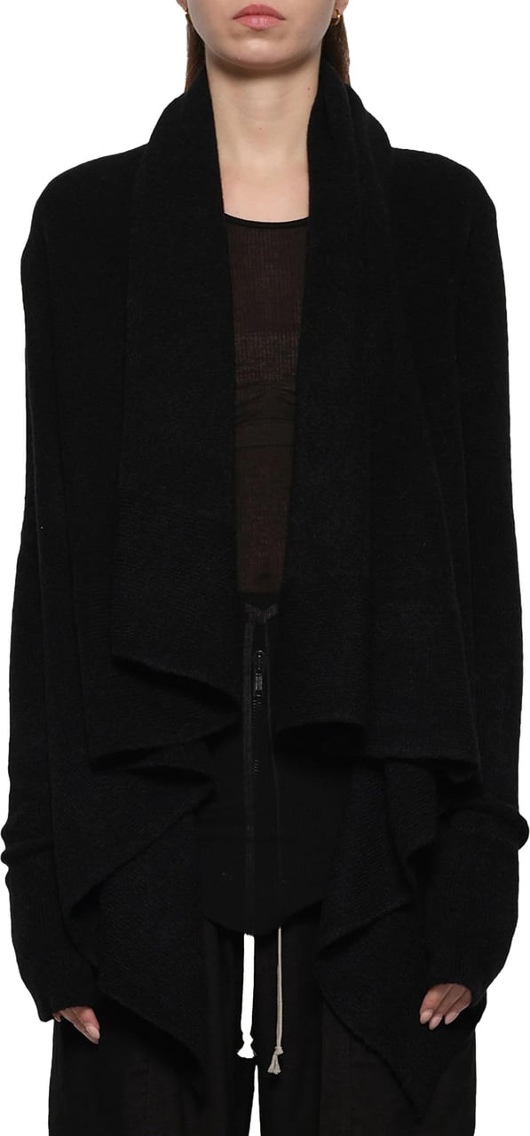 Rick Owens Cardigan Naska laine vierge noir Rick Owens Femme RP02E 4644 M 09 Zwart