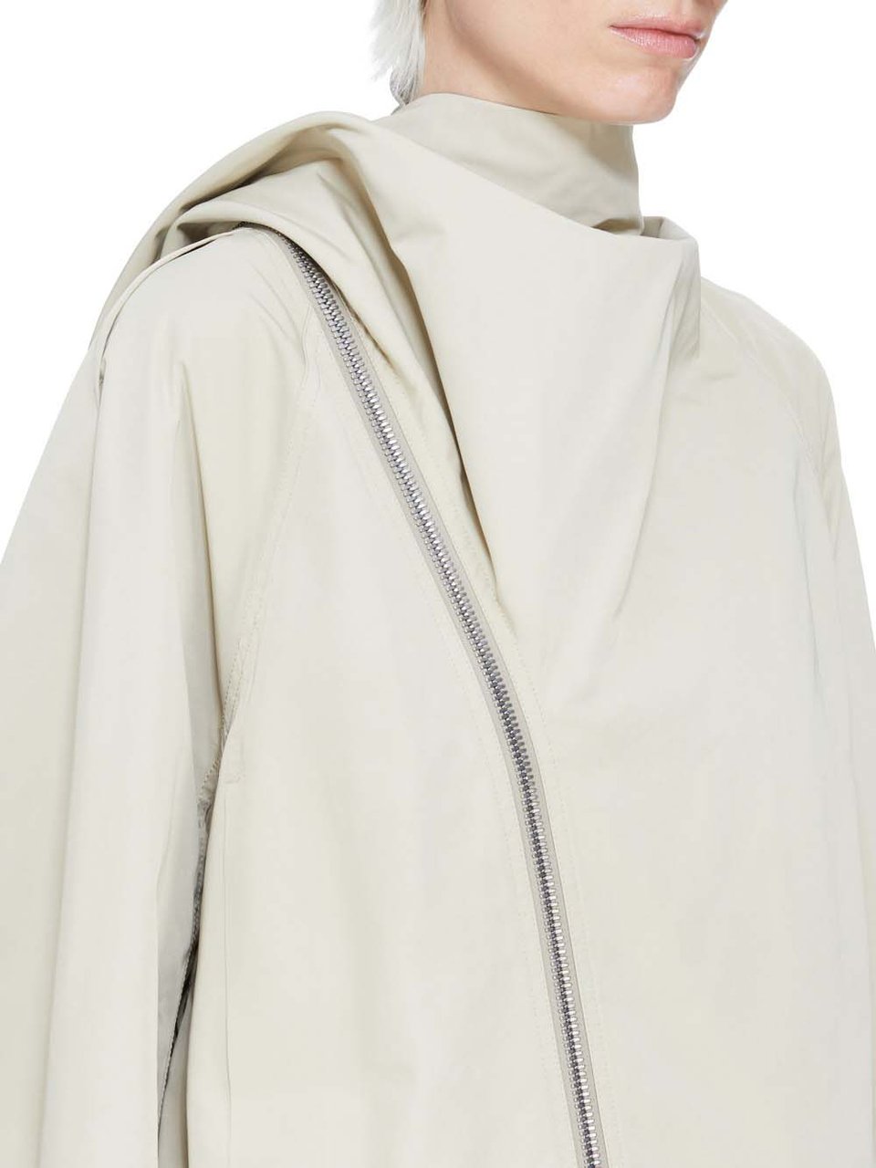 Rick Owens Trench court col écharpe sable Sand Cropped Scarf Flight Rick Owens Femme RP01F 6720 FT 138 Beige