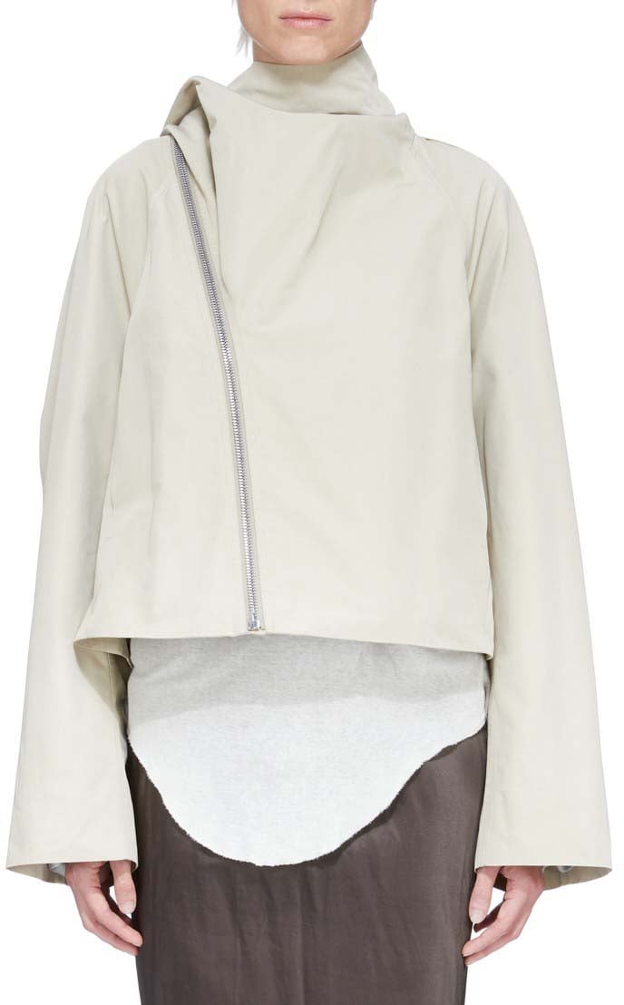 Rick Owens Trench court col écharpe sable Sand Cropped Scarf Flight Rick Owens Femme RP01F 6720 FT 138 Beige