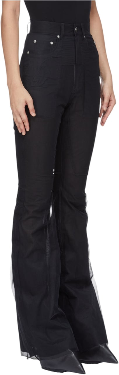 Rick Owens Pantalon noir 5 poches résille Bolan Bootcut Rick owens Temple Femme R01F 6329 TUCV 09 Zwart