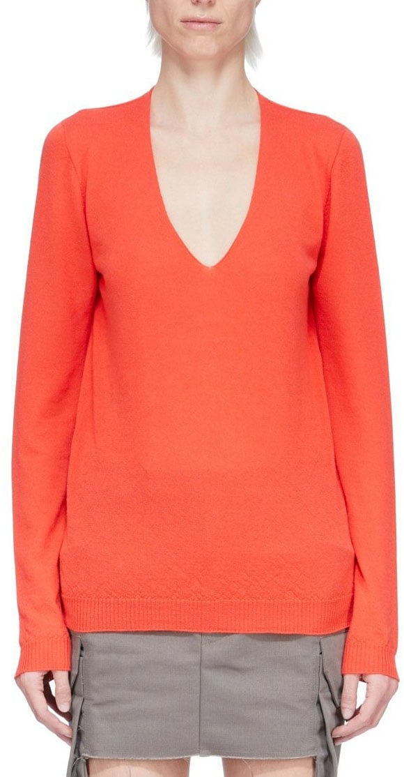 Rick Owens Pull v corail cachemire V Neck Pull Rick Owens Femme RP01F 6623 WS 83 Divers