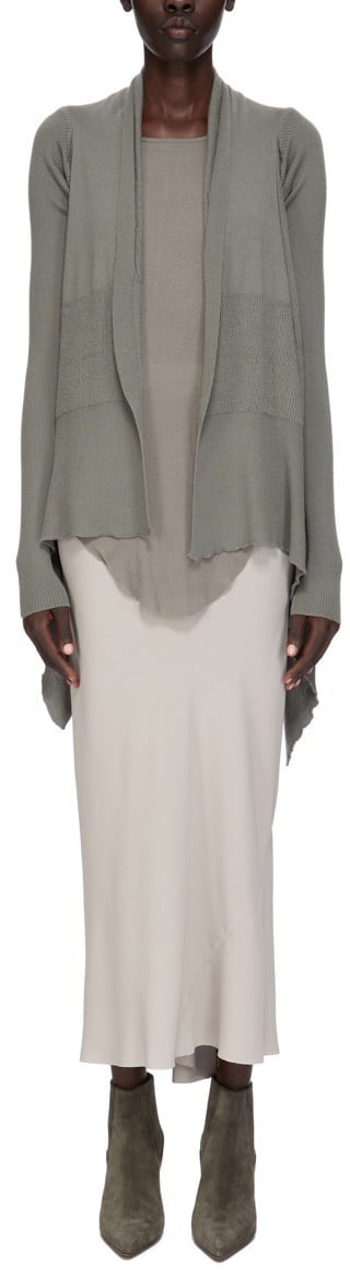 Rick Owens Cardigan wrap eucalyptus Médium mérinos Rick Owens Femme RP01F 6642 M 35 Divers