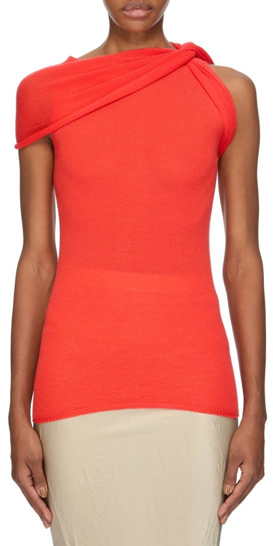 Rick Owens Pull débardeur cachemire corail col modulable Twist Top Rick Owens Femme RP01F 6666 WS 83 Divers