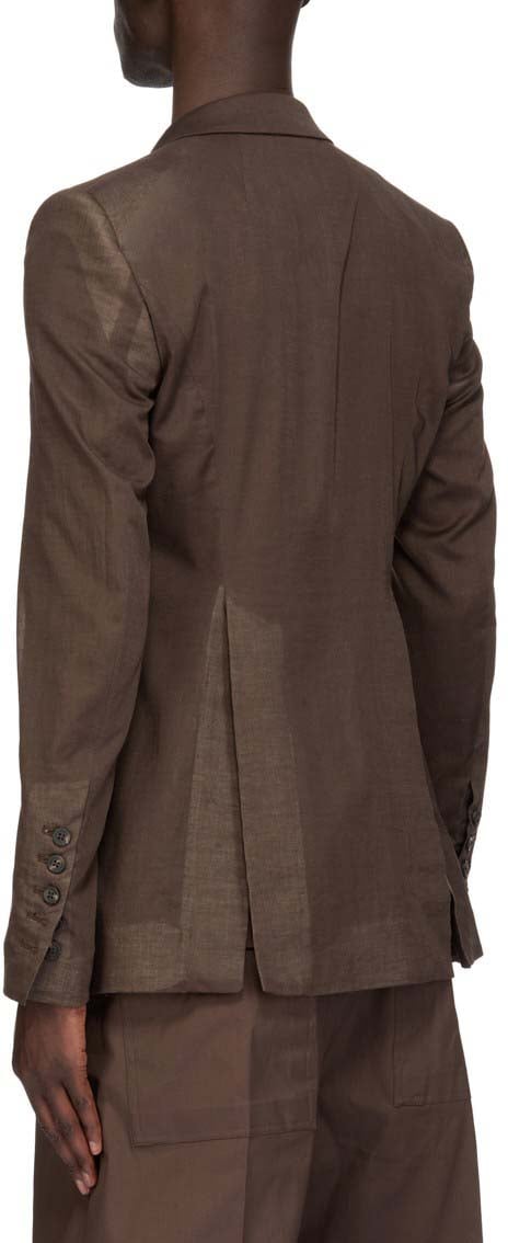 Rick Owens Veste costume voile de coton dark dust Fog Pocket Soft Soft Blazer Rick Owens Homme RU01F 2724 CV Divers