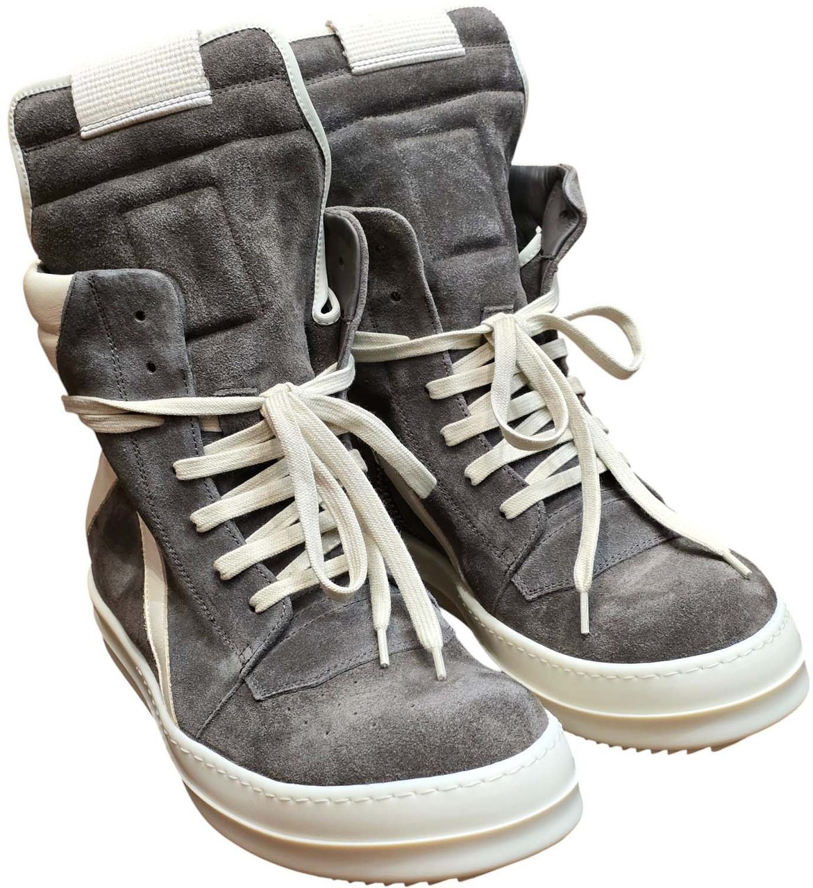 Rick Owens Sneakers Geo Basket montante suède dust cuir écru Rick Owens Homme Basket RU01F 2894 LVSLCO 3411 Divers