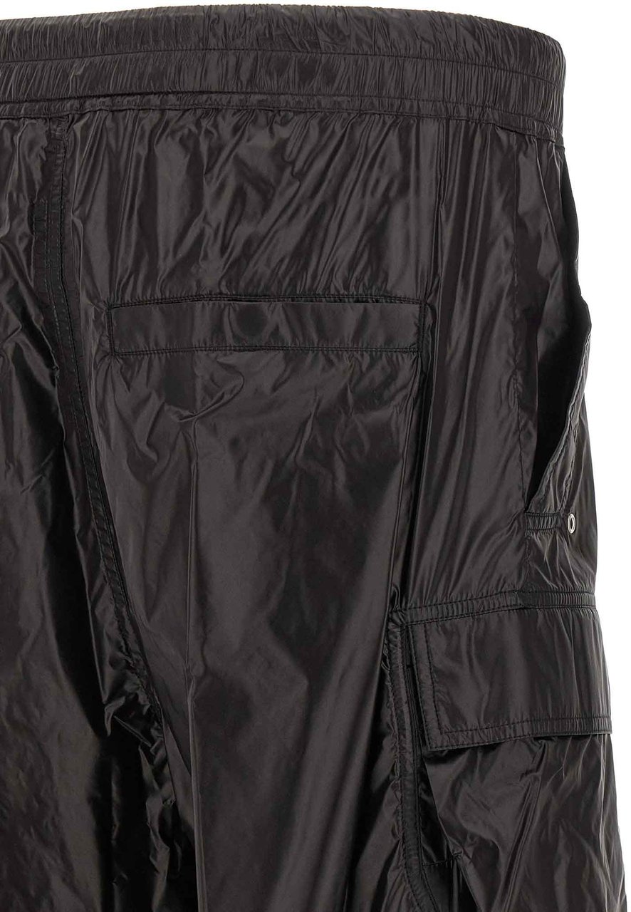 Rick Owens Black Nylon Cargo Pants Zwart