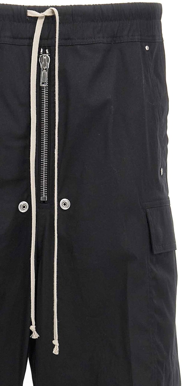 Rick Owens Black Cotton Cargo Pants Zwart