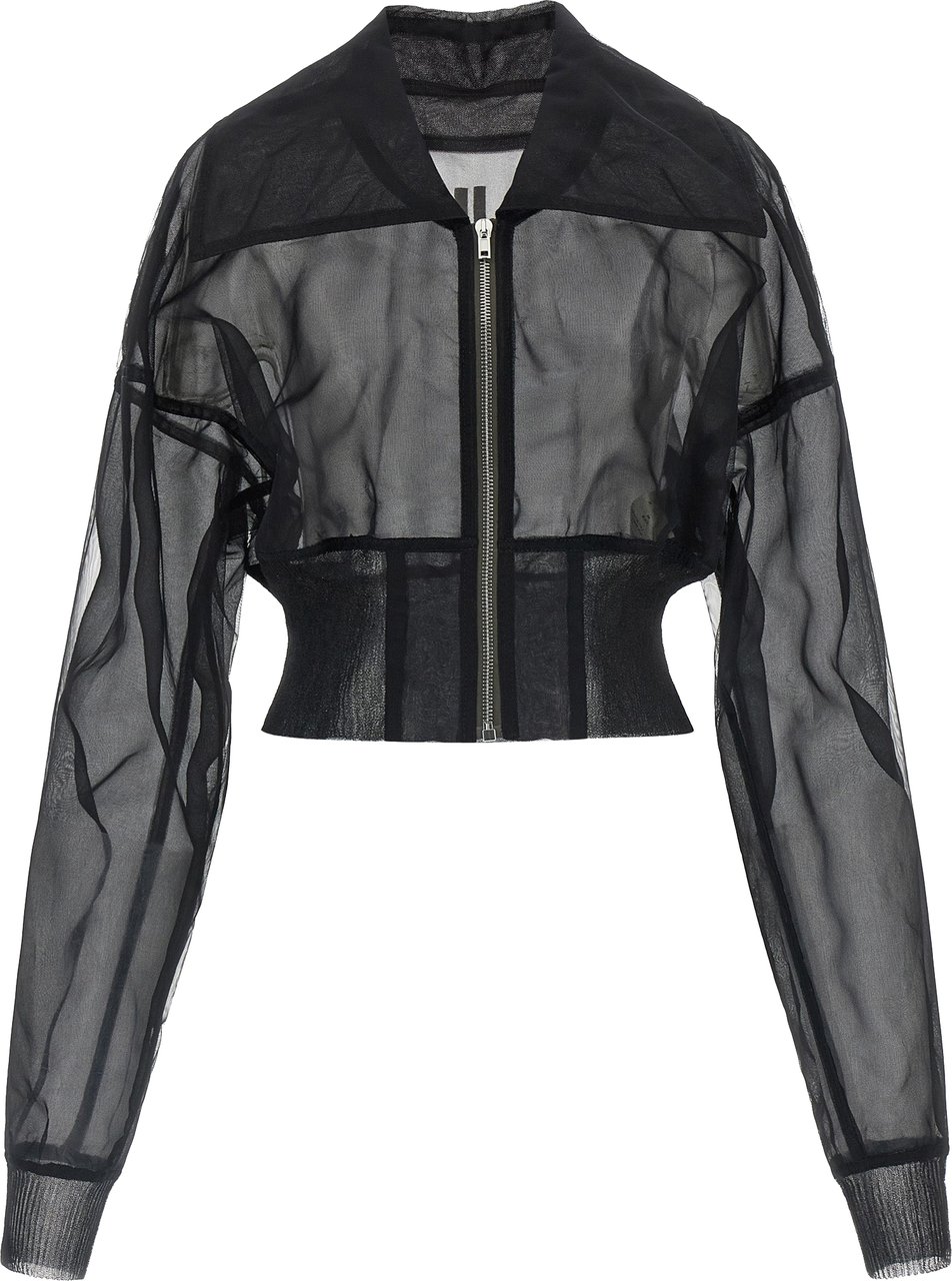 Rick Owens Black Nylon Bomber Zwart