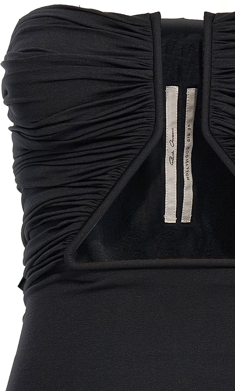 Rick Owens Black Nylon Short Dress Zwart