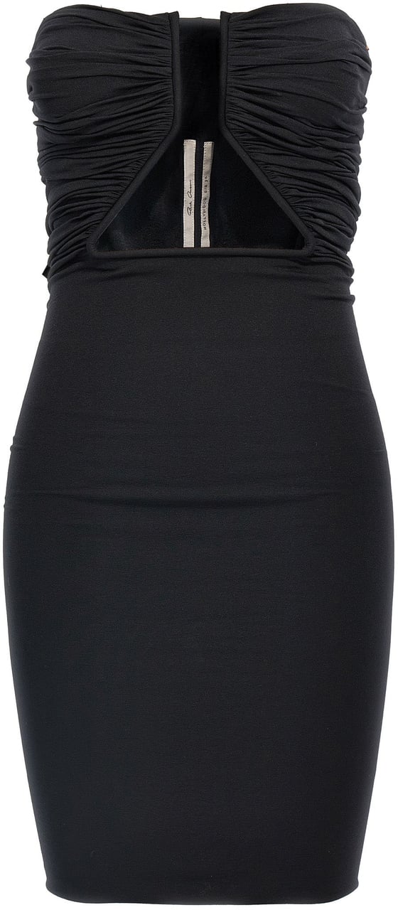 Rick Owens Black Nylon Short Dress Zwart