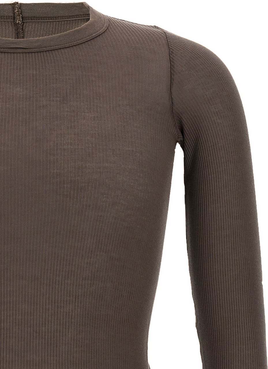 Rick Owens Gray Viscose T-Shirt Zwart