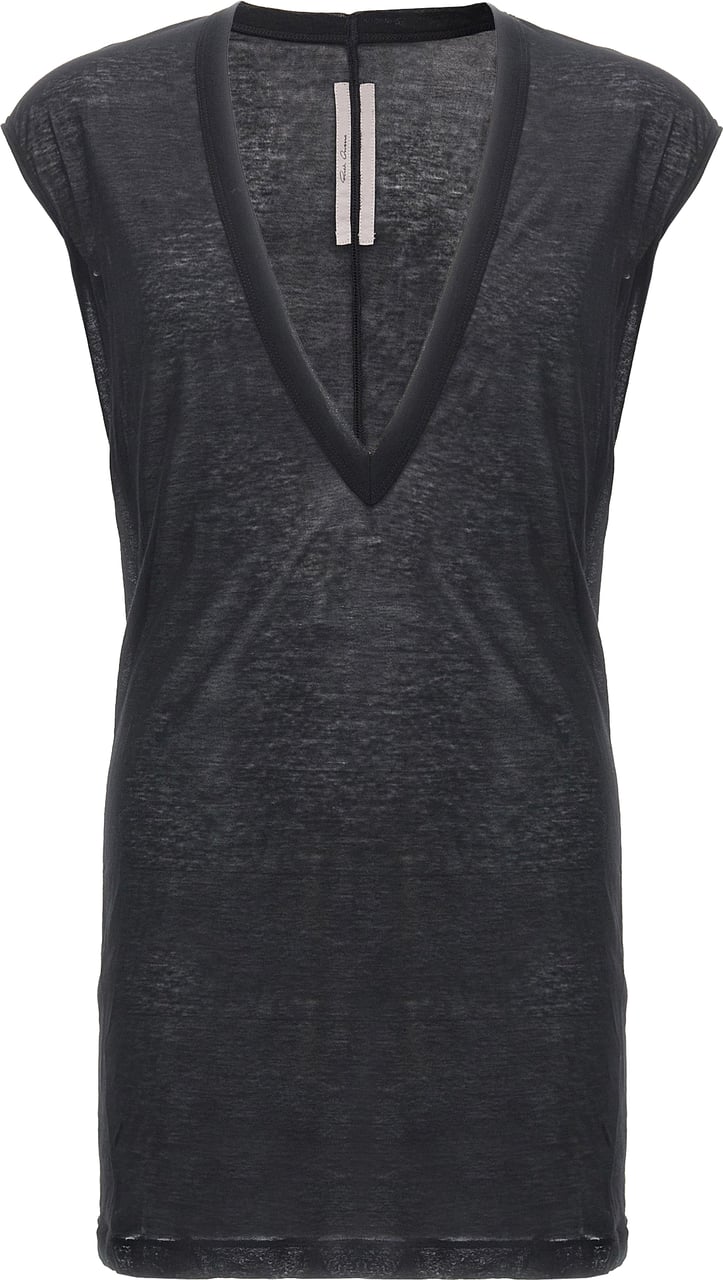 Rick Owens Black Cotton T-Shirt Grijs