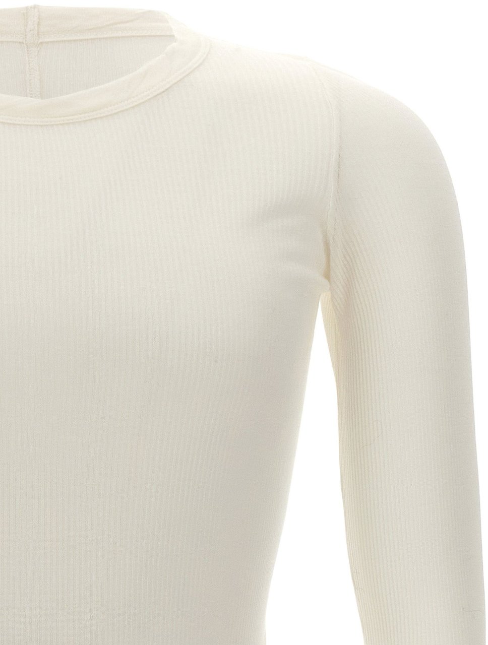 Rick Owens White Viscose T-Shirt Zwart