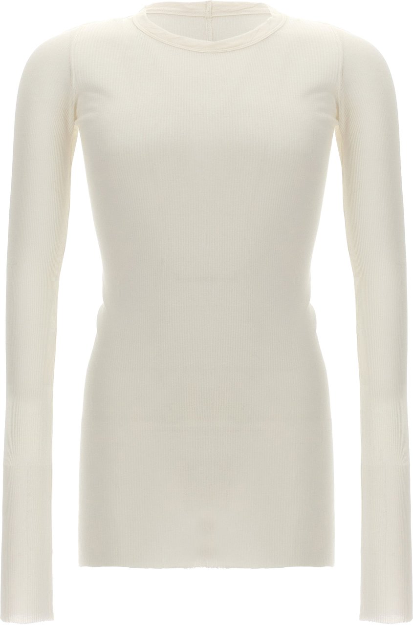 Rick Owens White Viscose T-Shirt Zwart