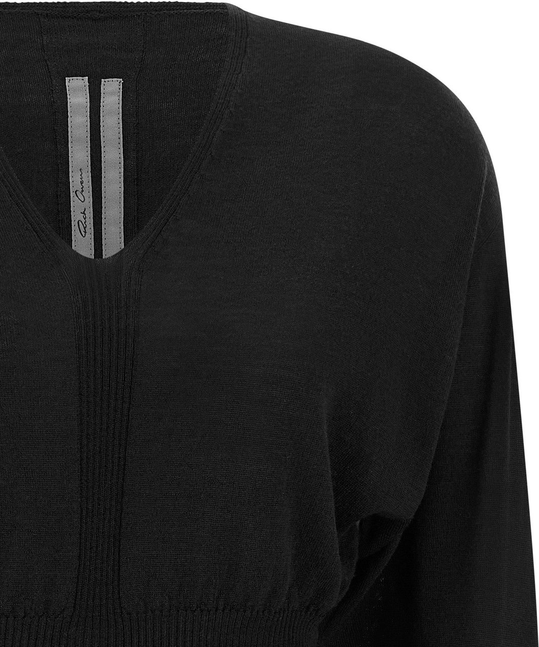 Rick Owens Black Cotton Sweatshirt Zwart