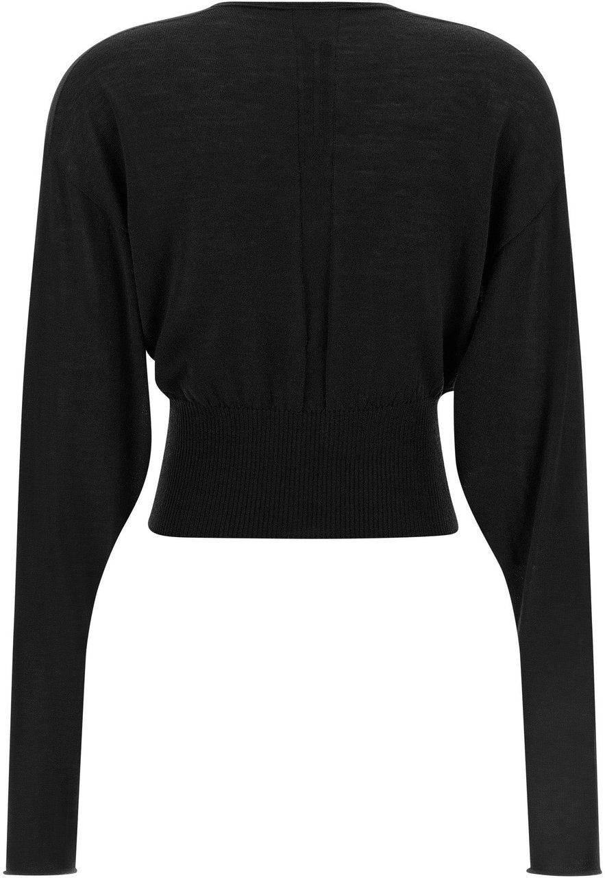 Rick Owens Black Cotton Sweatshirt Zwart