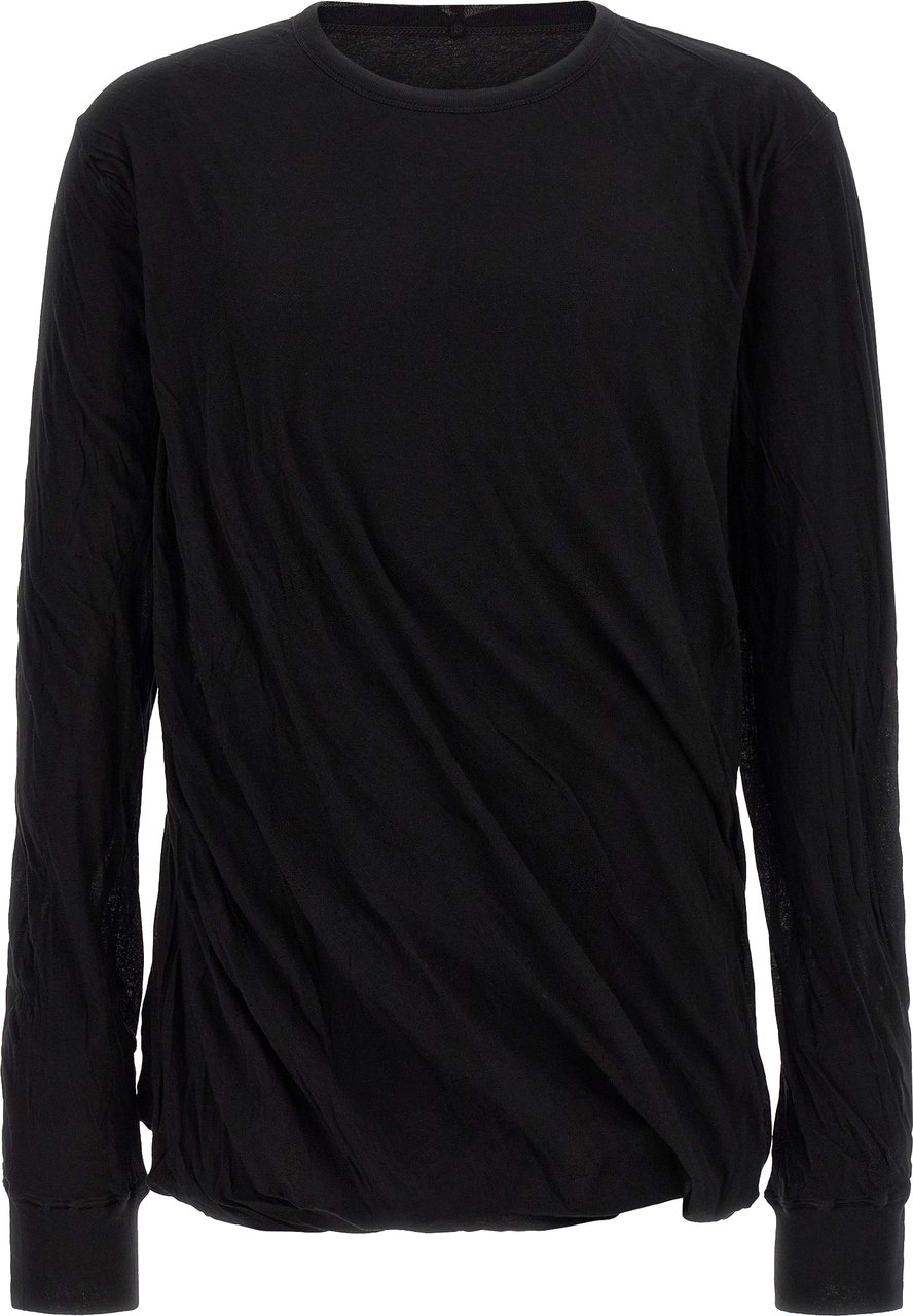 Rick Owens Black Cotton T-Shirt Zwart