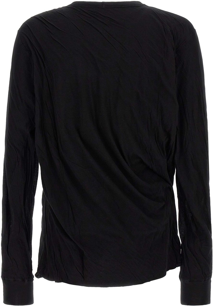 Rick Owens Black Cotton T-Shirt Zwart