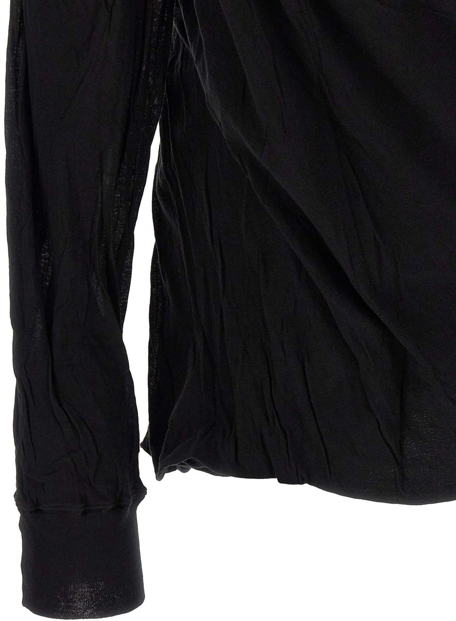 Rick Owens Black Cotton T-Shirt Zwart