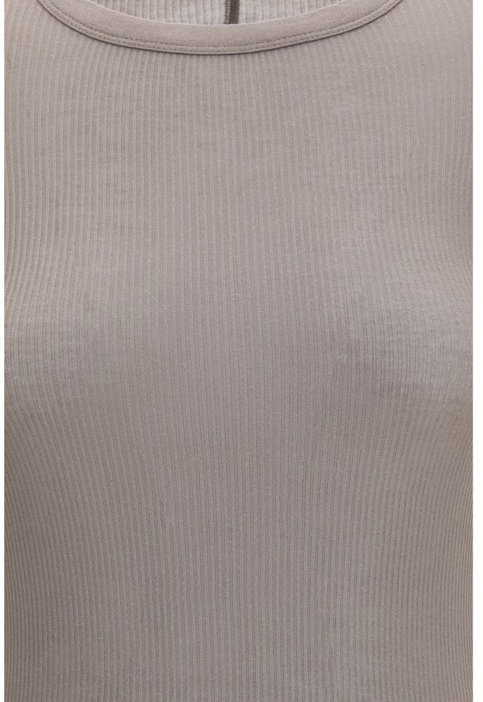 Rick Owens Gray Viscose Long Sleeve T-Shirt Grijs