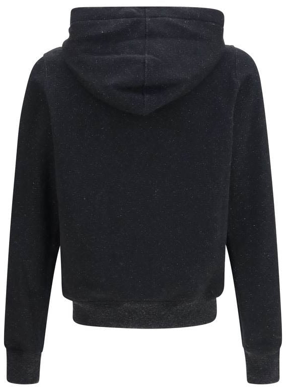 Rick Owens Black Cotton Sweatshirt Zwart