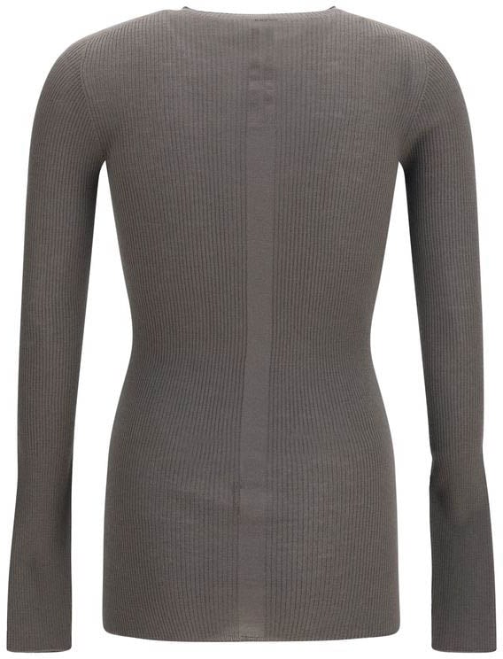 Rick Owens Gray Wool Oves Aries Sweatshirt Beige