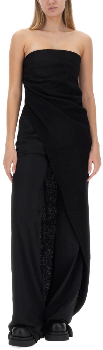 Rick Owens ASYMMETRICAL LONG TOP Zwart