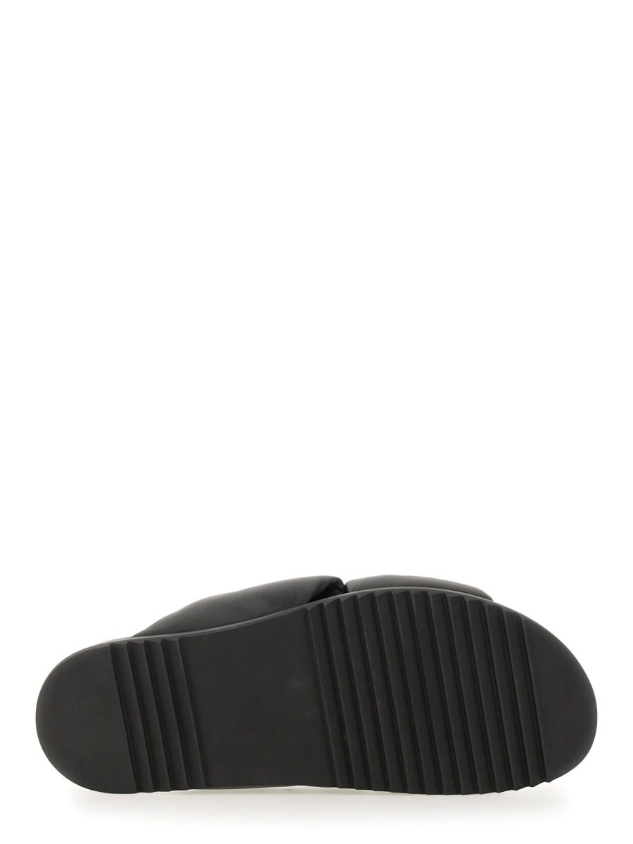 Rick Owens LEATHER SLIDE SANDAL Zwart