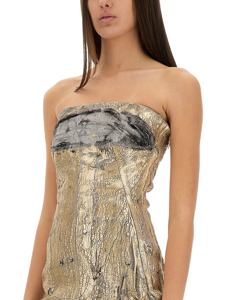 Rick Owens "HOLLYWOOD BUSTIER" DRESS Goud